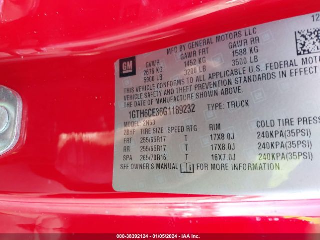 1GTH6CE36G1189232 GMC CANYON SLE
