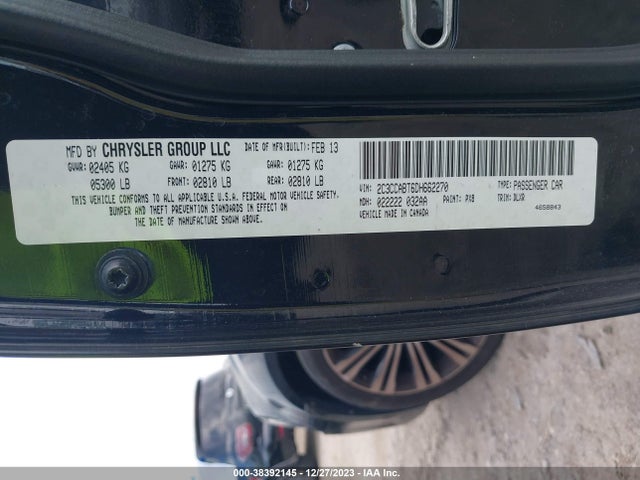 2013 CHRYSLER 300 S VIN: 2C3CCABT6DH662270