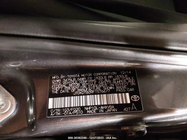 JTDKDTB39F1576677 Toyota Prius C Two