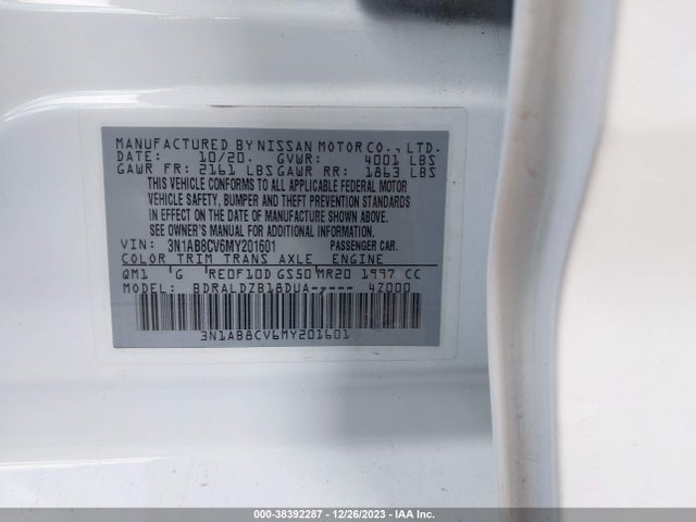 Nissan Sentra Sv Xtronic Cvt 2021 3N1AB8CV6MY201601 Image 9