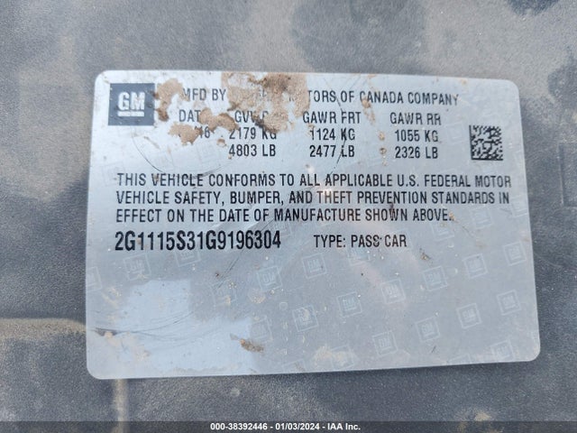 Chevrolet Impala 2lt 2016 2G1115S31G9196304 Image 9
