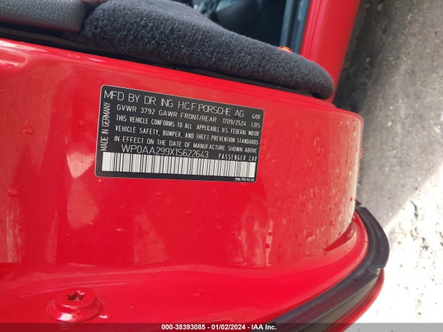 2001 PORSCHE 911 CARRERA WP0AA299X1S622643 Photo 8