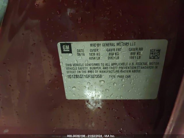 Chevrolet MALIBU LS 2016 1G1ZB5ST1GF307358 Image 9