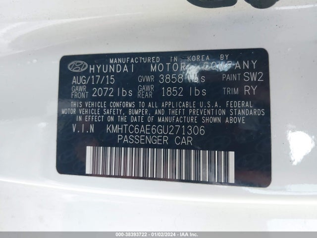 Hyundai Veloster Turbo 2016 KMHTC6AE6GU271306 Image 9