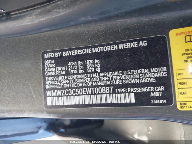 2014 MINI COUNTRYMAN WMWZC3C50EWT00887 Photo 8
