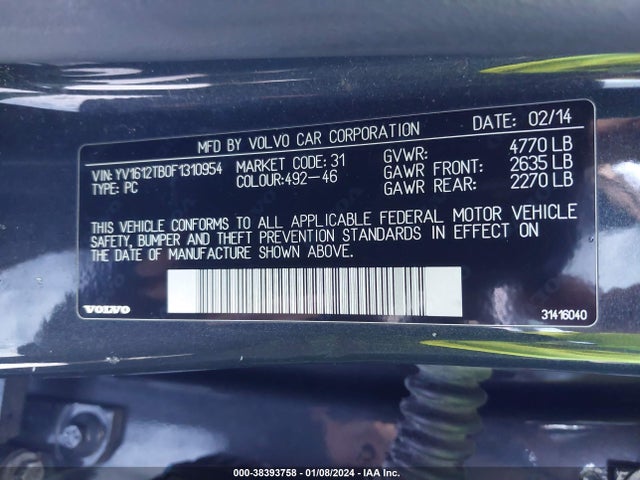 YV1612TB0F1310954 Volvo S60 T5 Premier