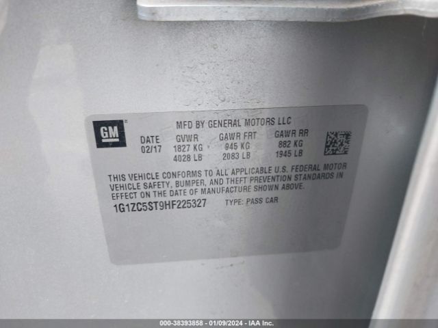 1G1ZC5ST9HF225327 Chevrolet Malibu 1fl