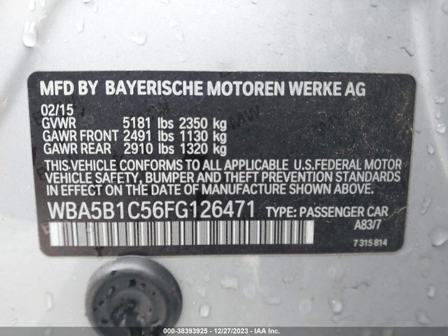 BMW 535i 2015 WBA5B1C56FG126471 Image 9