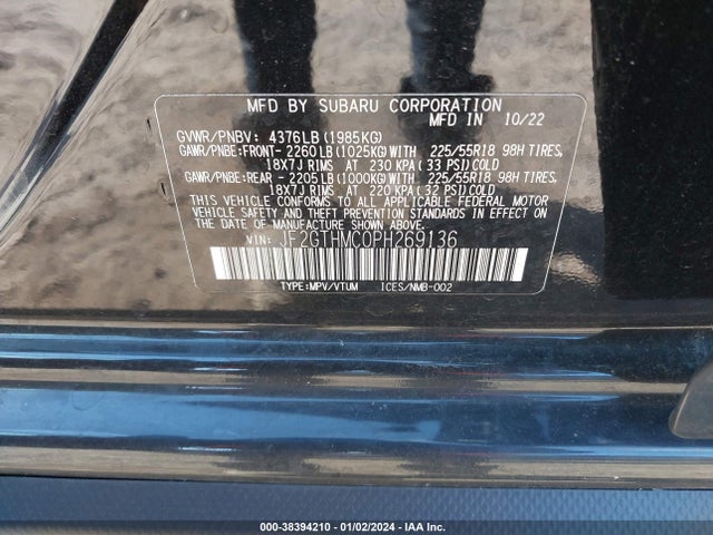 Subaru Crosstrek Limited 2023 JF2GTHMC0PH269136 Image 9
