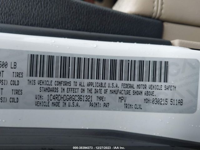 1C4RDHDG0GC361321 Dodge DURANGO LIMITED