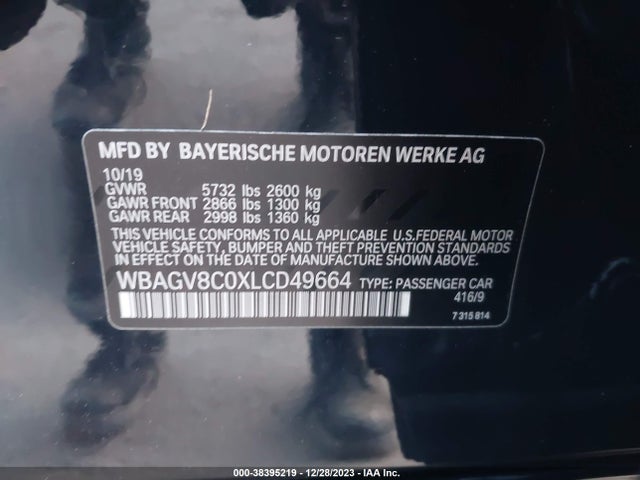 BMW 8 Series M850i 2020 WBAGV8C0XLCD49664 Image 9