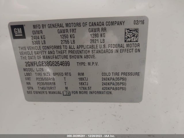 Chevrolet Equinox Ltz 2016 2GNFLGE38G6264699 Image 9