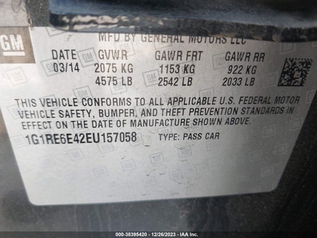 Chevrolet Volt 2014 1G1RE6E42EU157058 Image 9