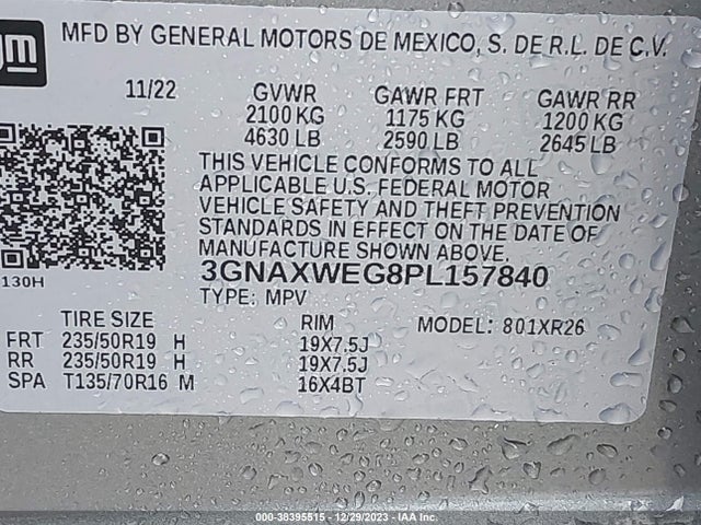 Chevrolet Equinox Awd Rs 2023 3GNAXWEG8PL157840 Image 9