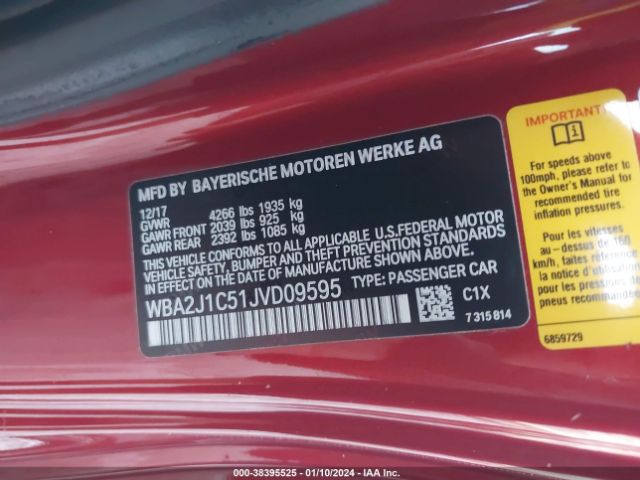 WBA2J1C51JVD09595 BMW 230I