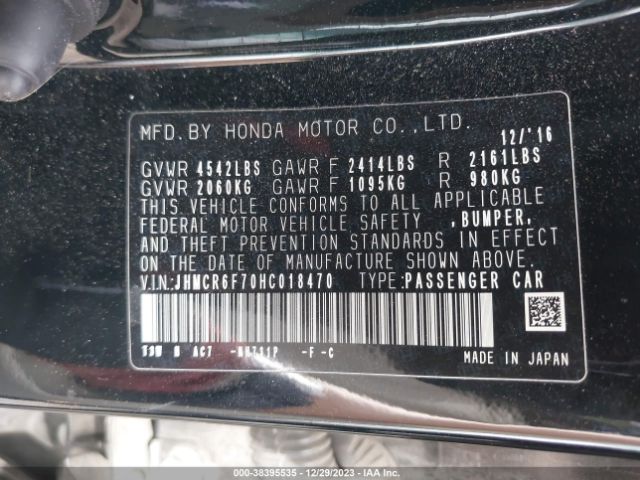 JHMCR6F70HC018470 Honda Accord Hybrid Touring