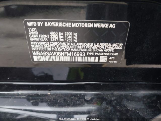 2022 BMW 430I GRAN COUPE WBA63AV08NFM16993 Photo 8