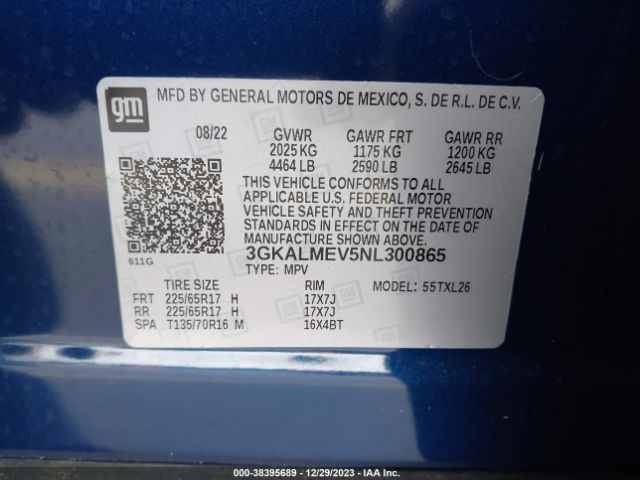 3GKALMEV5NL300865 GMC Terrain Fwd Sle