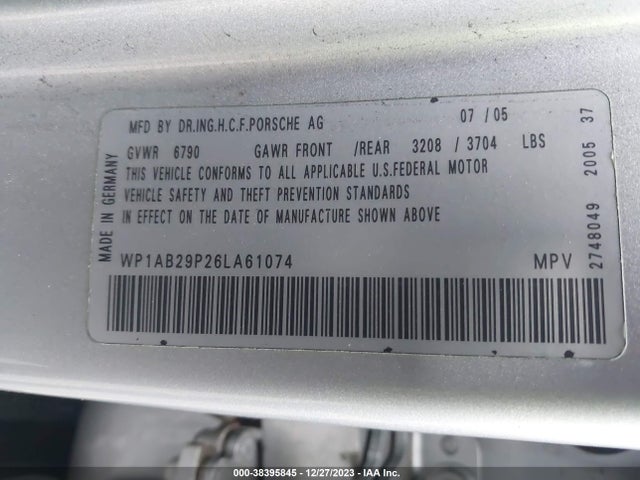 2006 PORSCHE CAYENNE WP1AB29P26LA61074 Photo 8