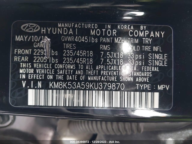 Hyundai Kona Ultimate 2019 KM8K53A59KU379870 Image 9