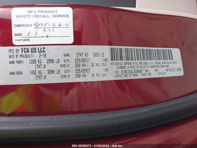 Chrysler Pacifica Touring L 2018 2C4RC1BG2JR246067 Image 9