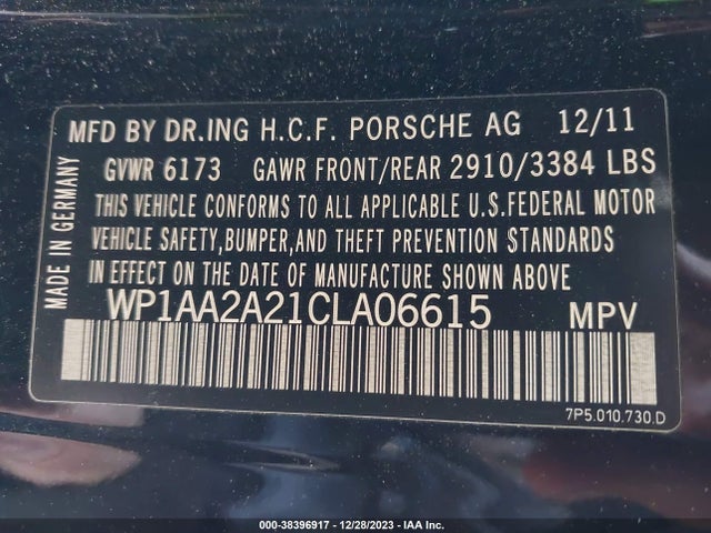 2012 PORSCHE CAYENNE WP1AA2A21CLA06615 Photo 8