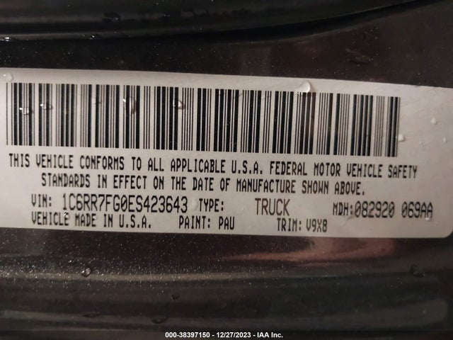 RAM 1500 Tradesman 2014 1C6RR7FG0ES423643 Image 9