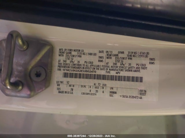 1FMCU9GX2EUB02470 Ford ESCAPE SE