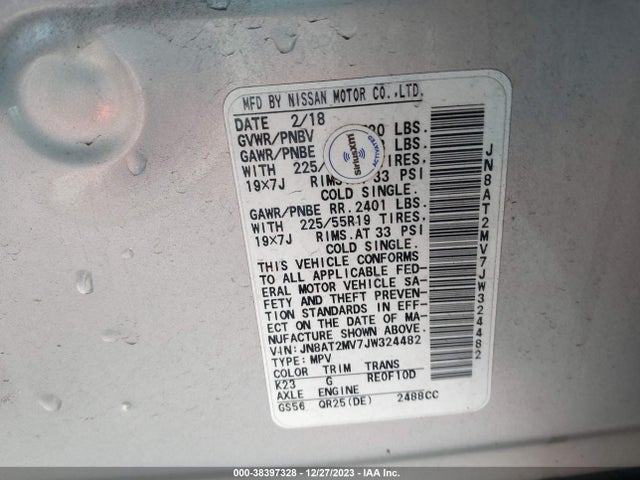 Nissan Rogue Sl 2018 JN8AT2MV7JW324482 Image 9
