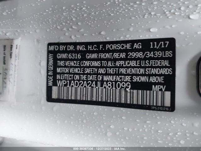 2018 PORSCHE CAYENNE WP1AD2A24JLA81099 Photo 8