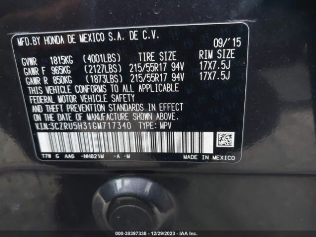 3CZRU5H31GM717340 Honda HR-V LX