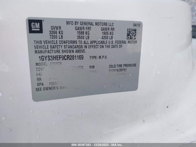 2012 CADILLAC ESCALADE ESV 1GYS3HEF9CR281169 Photo 8