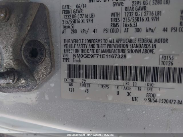 NM0GE9F71E1167328 Ford Transit Connect Xlt