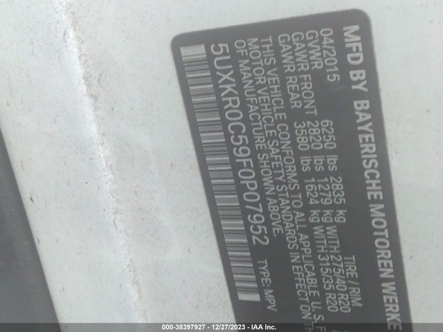 5UXKR0C59F0P07952 BMW X5 Xdrive35i