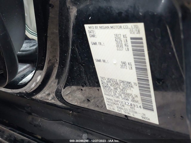 Nissan Altima 2.5 S 2018 1N4AL3AP5JC224914 Image 9