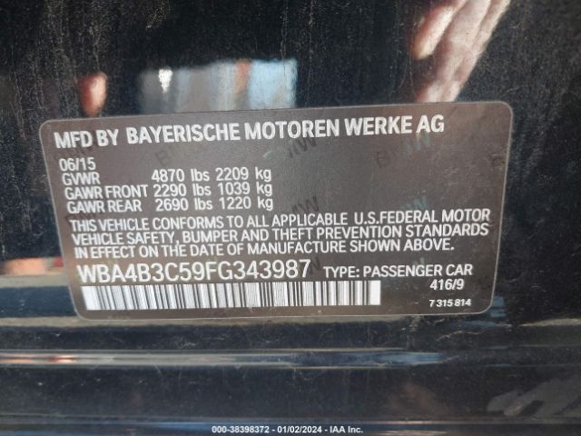 WBA4B3C59FG343987 BMW 435i Gran Coupe Xdrive