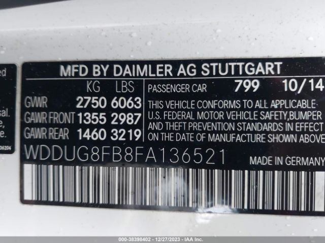 WDDUG8FB8FA136521 Mercedes-Benz S 550 4matic