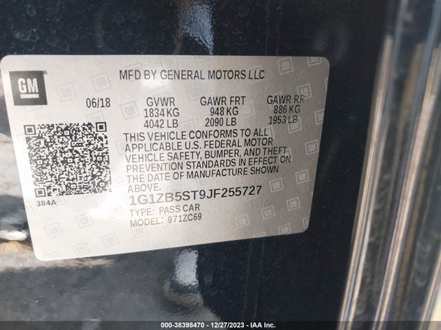 Chevrolet Malibu 1ls 2018 1G1ZB5ST9JF255727 Image 9