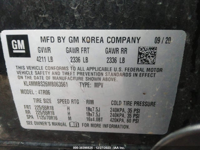 KL4MMBS26MB063561 Buick Encore Gx Fwd Preferred