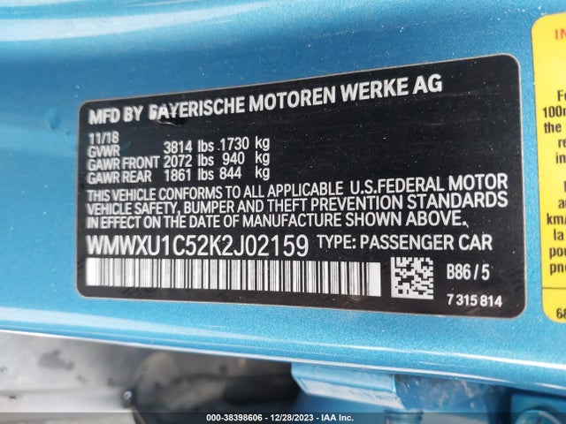 2019 MINI HARDTOP WMWXU1C52K2J02159 Photo 8