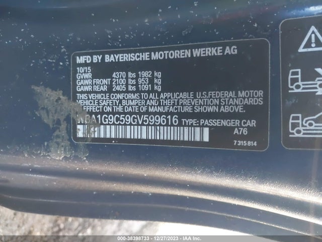 BMW 228i Xdrive 2016 WBA1G9C59GV599616 Image 9