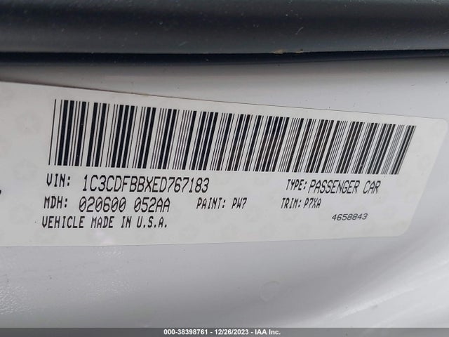 Dodge DART SXT 2014 1C3CDFBBXED767183 Image 9