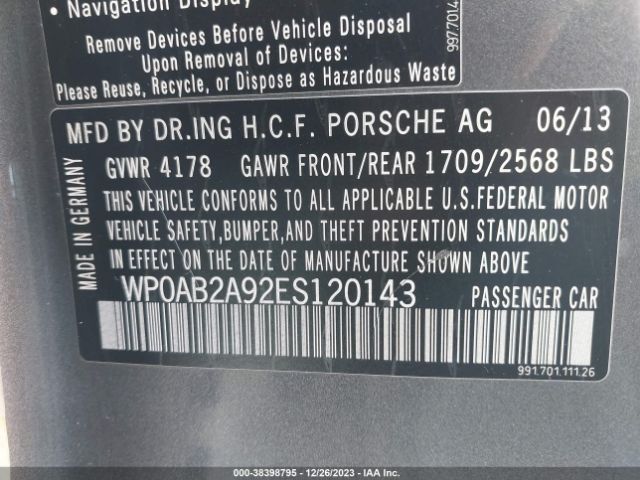 2014 PORSCHE 911 WP0AB2A92ES120143 Photo 8