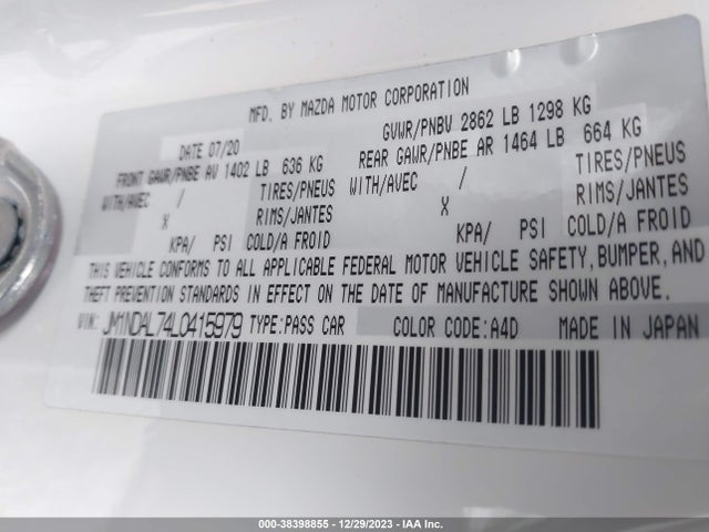 Mazda Mx-5 Miata Rf Club 2020 JM1NDAL74L0415979 Image 9