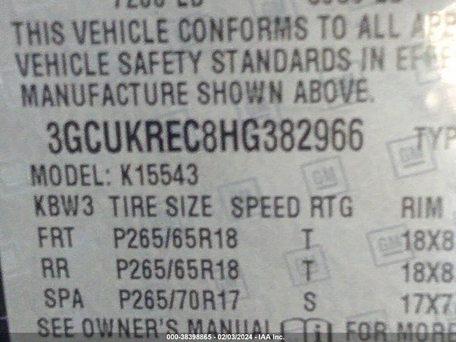 Chevrolet Silverado 1500 2lt 2017 3GCUKREC8HG382966 Image 9