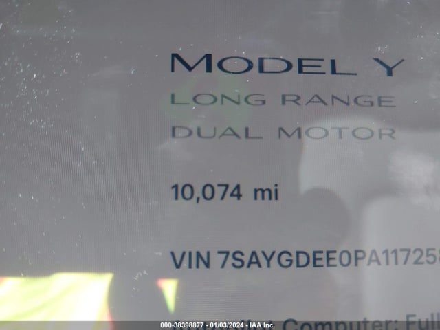 7SAYGDEE0PA117258 Tesla Model Y
