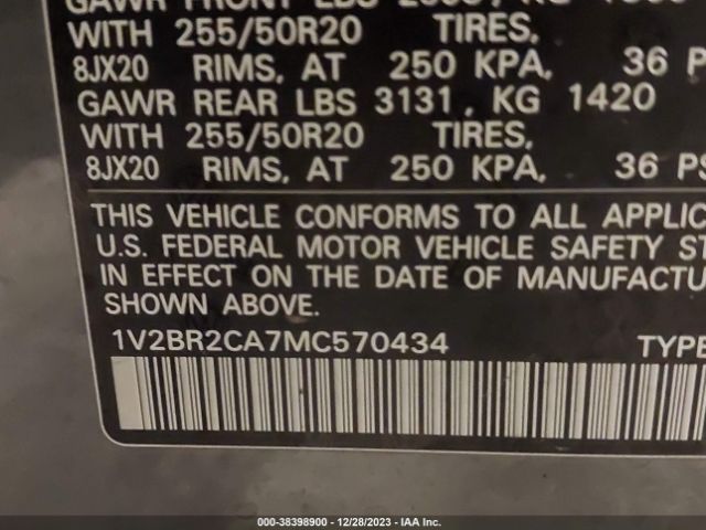 2021 VOLKSWAGEN ATLAS 1V2BR2CA7MC570434 Photo 8