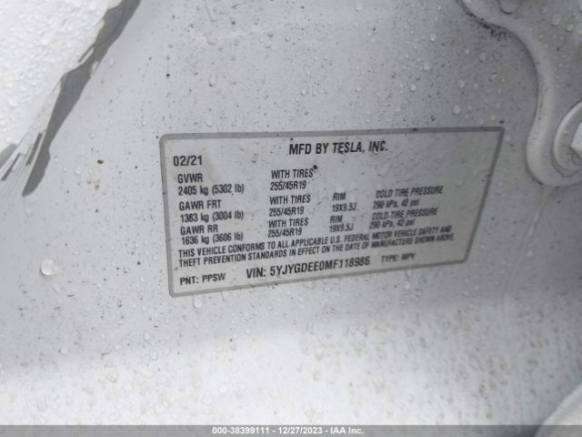5YJYGDEEOMF118986 Tesla Model Y