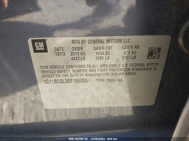 Chevrolet Malibu 1ls 2014 1G11B5SL0EF185053 Image 9