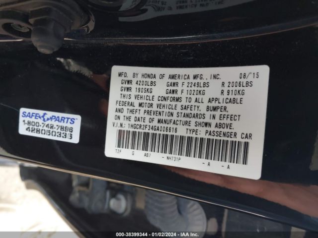 1HGCR2F34GA006616 Honda ACCORD LX
